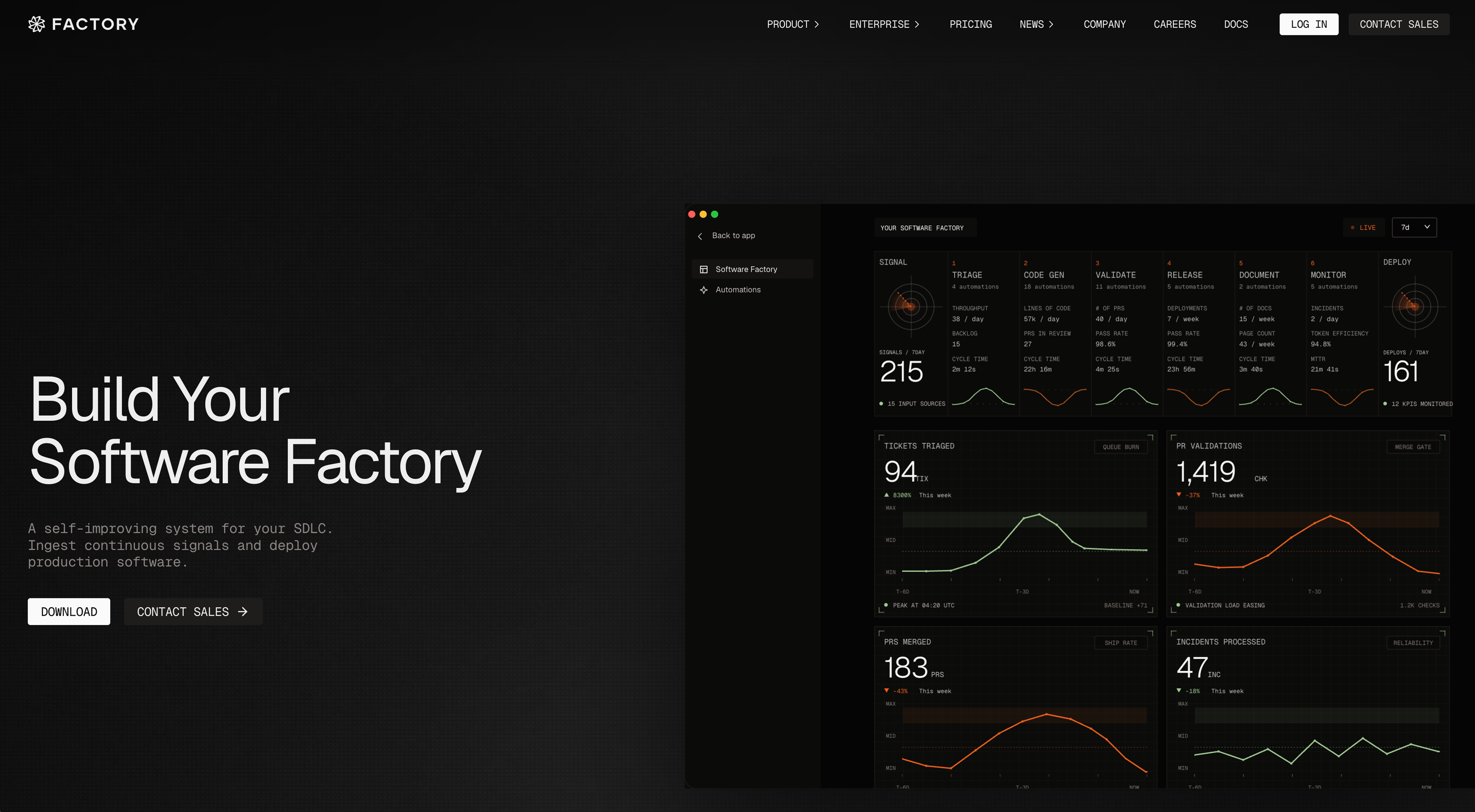 Factory product interface
